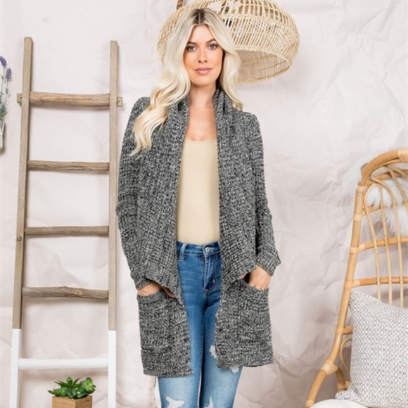 Black Multi color Sweater Cardigan - Picture 6 of 13